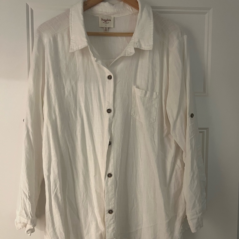 White Hayden Button Up, Size XL
